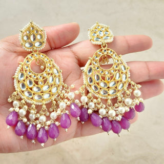 Rhea Purple Kundan Choker Necklace Set with Tikka - ECLAT INDIAN JEWELSNecklace SetsPurple