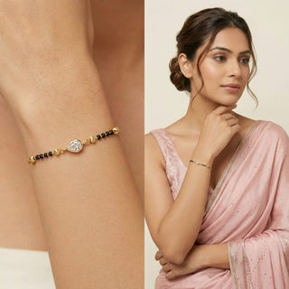 Riya Hand Kundan Mangalsutra Bracelet - ECLAT INDIAN JEWELSMangalsutraWhite