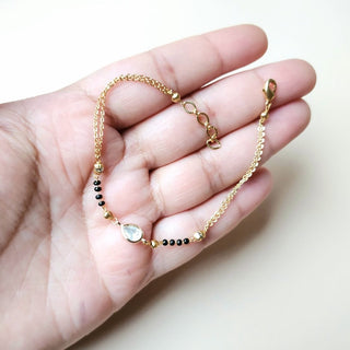 Riya Hand Kundan Mangalsutra Bracelet - ECLAT INDIAN JEWELSMangalsutraWhite