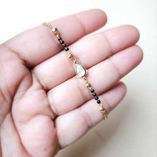 Riya Hand Kundan Mangalsutra Bracelet - ECLAT INDIAN JEWELSMangalsutraWhite