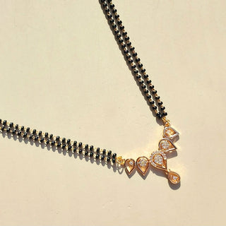 Riya Mangalsutra CZ Diamond Pendant Necklace - ECLAT INDIAN JEWELSMangalsutraWhite