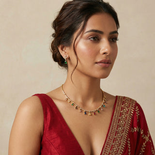 Naomi Multicolour CZ Diamond Simulant Necklace Set