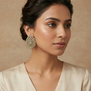 Stella Mint Green Polki Stud Earrings