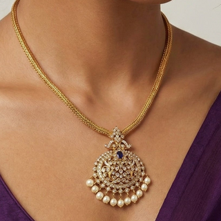 Naira Purple CZ Diamond Simulant Necklace Set