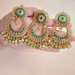 Alison Green Polki Necklace Set with Tikka