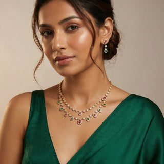 Georgia Multicolour CZ Diamond Simulant Necklace Set