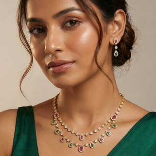 Georgia Multicolour CZ Diamond Simulant Necklace Set