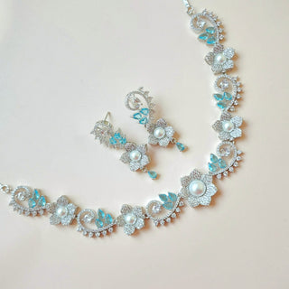 Donna Blue Baroque CZ Necklace Set