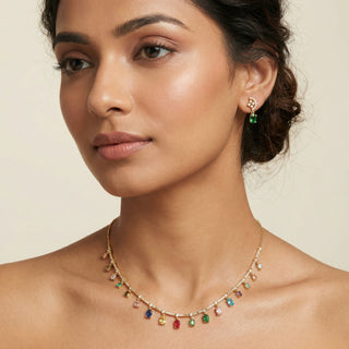 Naomi Multicolour CZ Diamond Simulant Necklace Set