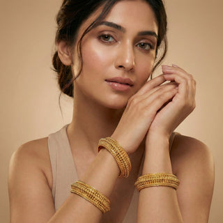 Paula Gold Kada Bangle Set (Pair)
