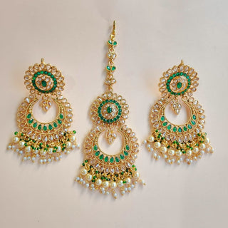 Alison Green Polki Necklace Set with Tikka