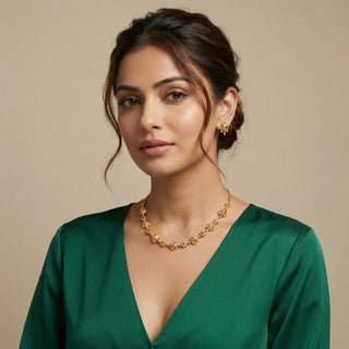 Tahira Multicolour Temple (Lord Ganesh) CZ Diamond Simulant Necklace Set