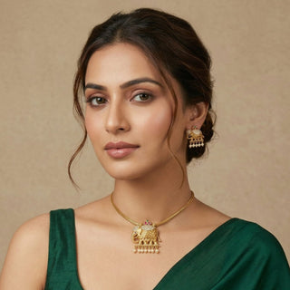 Trixie Elephant Kemp CZ Diamond Simulant Necklace Set