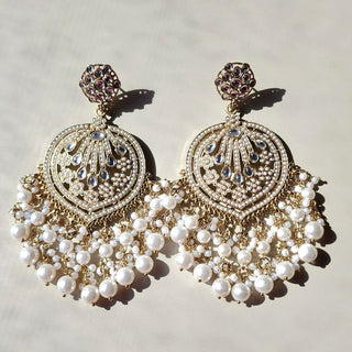 Saige White Kundan Earrings - ECLAT INDIAN JEWELSEarringsWhite