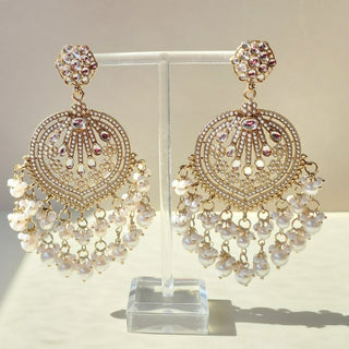 Saige White Kundan Earrings - ECLAT INDIAN JEWELSEarringsWhite