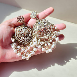 Saige White Kundan Earrings - ECLAT INDIAN JEWELSEarringsWhite