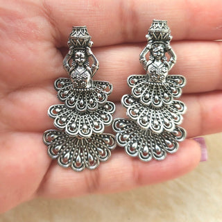 Samara German Silver Doll Earrings - ECLAT INDIAN JEWELSEarringsOxidised Silver