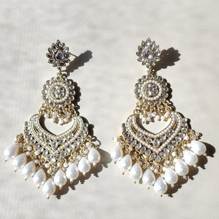Samara White Kundan Earrings - ECLAT INDIAN JEWELSEarringsWhite