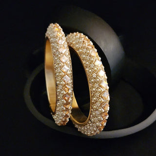 Saraya Gold Polki Pacheli Bangles (2.4, 2.6, 2.8) - ECLAT INDIAN JEWELSBangle, Kadas & Bracelets2.6