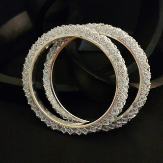 Sarina Silver Pacheli Bangles (2.4, 2.6, 2.8) - ECLAT INDIAN JEWELSBangle, Kadas & Bracelets2.6