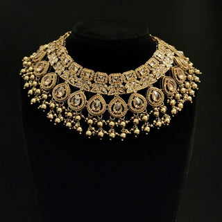 Savannah Gold Polki Necklace Set with Tikka - ECLAT INDIAN JEWELSNecklace SetsGold