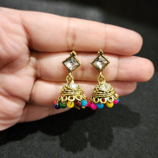 Serena Multicolour Mini Jhumki Earrings - ECLAT INDIAN JEWELSEarringsMulticolour