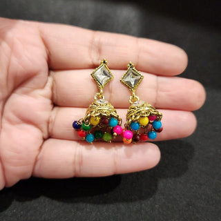 Serena Multicolour Mini Jhumki Earrings - ECLAT INDIAN JEWELSEarringsMulticolour