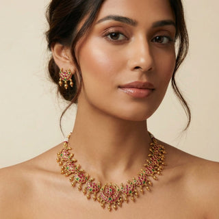 Shannon Multicolour Kemp Necklace Set - ECLAT INDIAN JEWELSNecklace SetsMulticolour