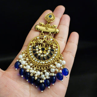 Shehnaaz Blue Kundan Earrings - ECLAT INDIAN JEWELSEarringsBlue