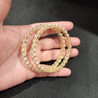 Shelby White Kundan Bangles (Pair) (2.4, 2.6, 2.8, 2.10) - ECLAT INDIAN JEWELSBangle, Kadas & Bracelets2.6