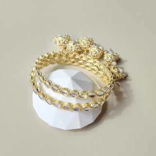 Shelby White Kundan Latkan Bangles (Pair) (2.4, 2.6, 2.8) - ECLAT INDIAN JEWELSBangle, Kadas & Bracelets2.6