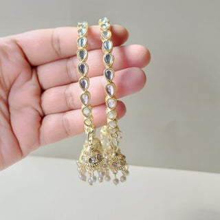Shelby White Kundan Latkan Bangles (Pair) (2.4, 2.6, 2.8) - ECLAT INDIAN JEWELSBangle, Kadas & Bracelets2.6