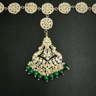 Sibyl Green Kundan Sheesh Phool / Matha Patti - ECLAT INDIAN JEWELSMatha Patti, Sheesh PhoolGreen