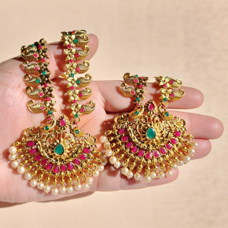 Sienna Kemp Multicolour Long and Short Peacock Necklace Set - ECLAT INDIAN JEWELSNecklace SetsGold