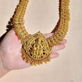 Sienna Kemp Multicolour Temple Jhumka Long Necklace Set - ECLAT INDIAN JEWELSNecklace SetsGold