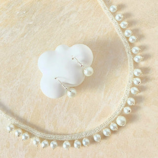 Skylar Pearl Silver Necklace Set - ECLAT INDIAN JEWELSNecklace SetsWhite