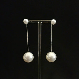 Sophia 2 - in - 1 Interchangeable White Pearl Drop Earrings - ECLAT INDIAN JEWELSEarringsWhite