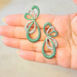 Stella Green Swarovski Inspired CZ Diamond Simulant Earrings - ECLAT INDIAN JEWELSEarringsGreen