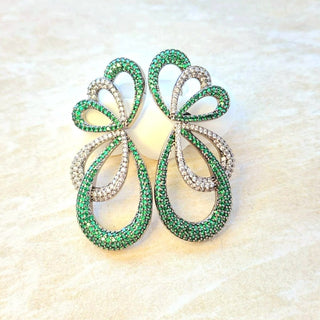 Stella Green Swarovski Inspired CZ Diamond Simulant Earrings - ECLAT INDIAN JEWELSEarringsGreen