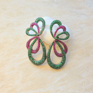 Stella Multicolour Swarovski Inspired CZ Diamond Simulant Earrings - ECLAT INDIAN JEWELSEarringsMulticolour