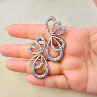 Stella Purple Swarovski Inspired CZ Diamond Simulant Earrings - ECLAT INDIAN JEWELSEarringsPurple