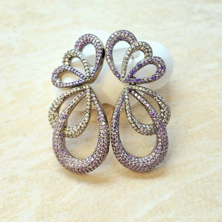 Stella Purple Swarovski Inspired CZ Diamond Simulant Earrings - ECLAT INDIAN JEWELSEarringsPurple