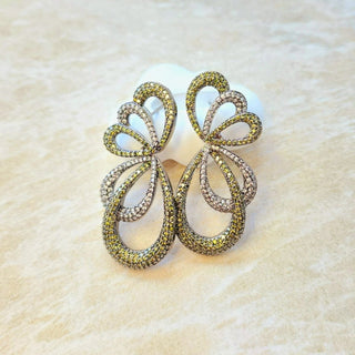 Stella Yellow Swarovski Inspired CZ Diamond Simulant Earrings - ECLAT INDIAN JEWELSEarringsYellow