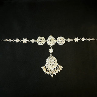 Stevie White Kundan Sheesh Phool - ECLAT INDIAN JEWELSMatha Patti, Sheesh PhoolWhite