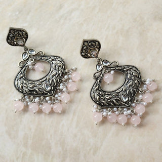 Susanna Light Pink German Silver Earrings - ECLAT INDIAN JEWELSEarringsPink