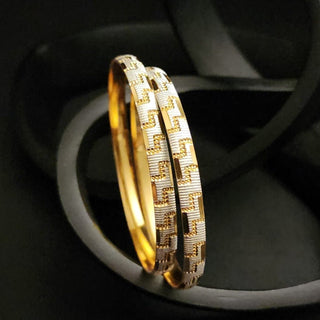 Sybil 18k Dual Finish Bangle Set (Pair) (2.6, 2.8 & 2.10 Available) - ECLAT INDIAN JEWELSBangle, Kadas & Bracelets2.6