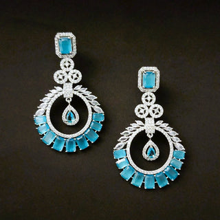 Tabitha Blue CZ Diamond Simulant Earrings - ECLAT INDIAN JEWELSEarringsBlue