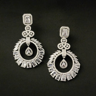 Tabitha White CZ Diamond Simulant Earrings - ECLAT INDIAN JEWELSEarringsWhite