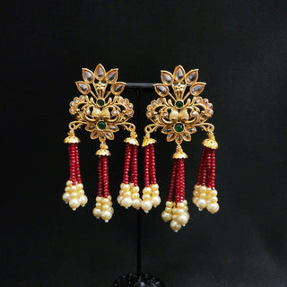 Teagan Red Polki Gold Earrings - ECLAT INDIAN JEWELSEarringsGold