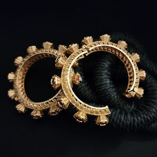 Tessie Gold Plated Pacheli Bangle Set (Pair) - ECLAT INDIAN JEWELSBangle, Kadas & Bracelets2.6